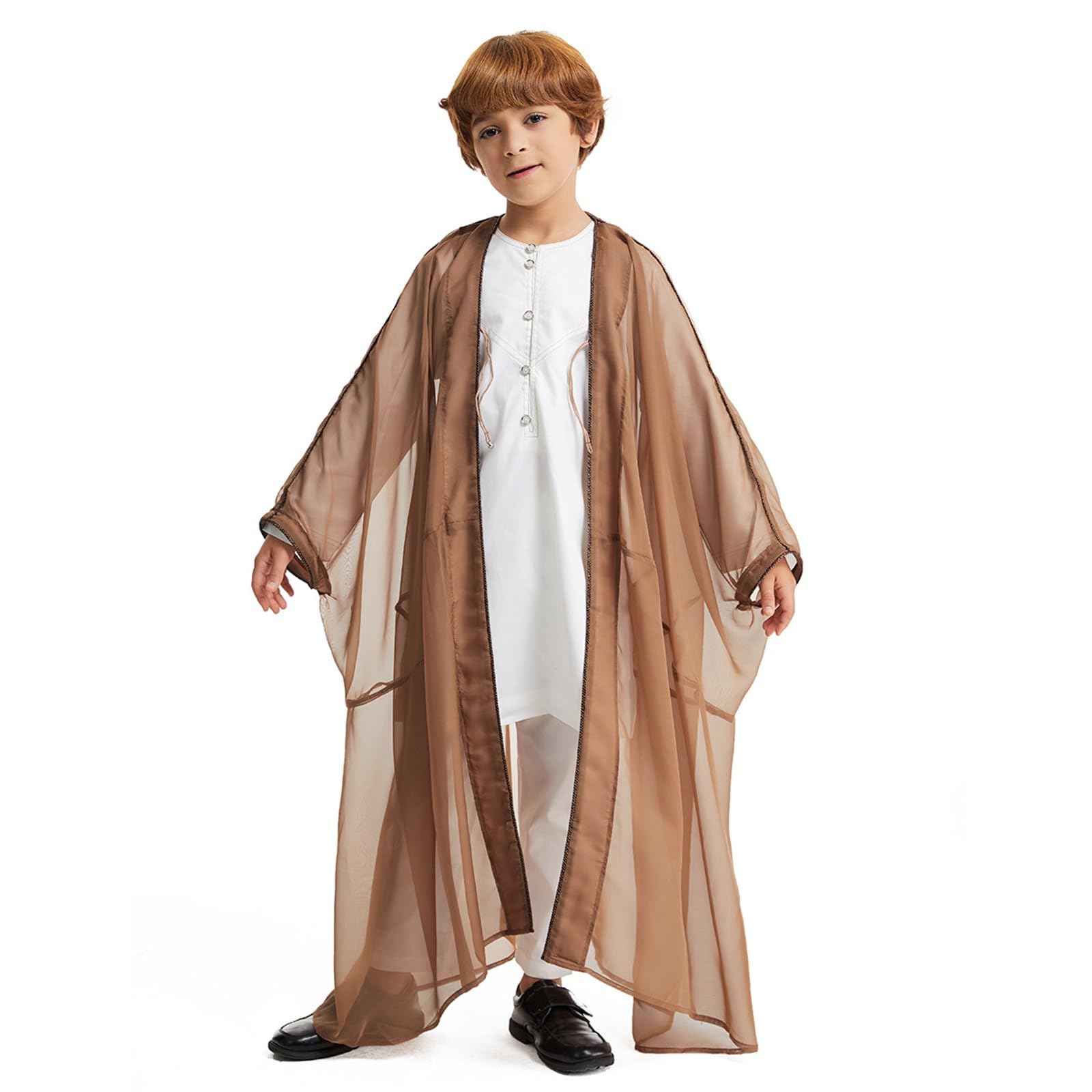 Thobe boutonnée à capuche enfants pour prier confortablement - 8