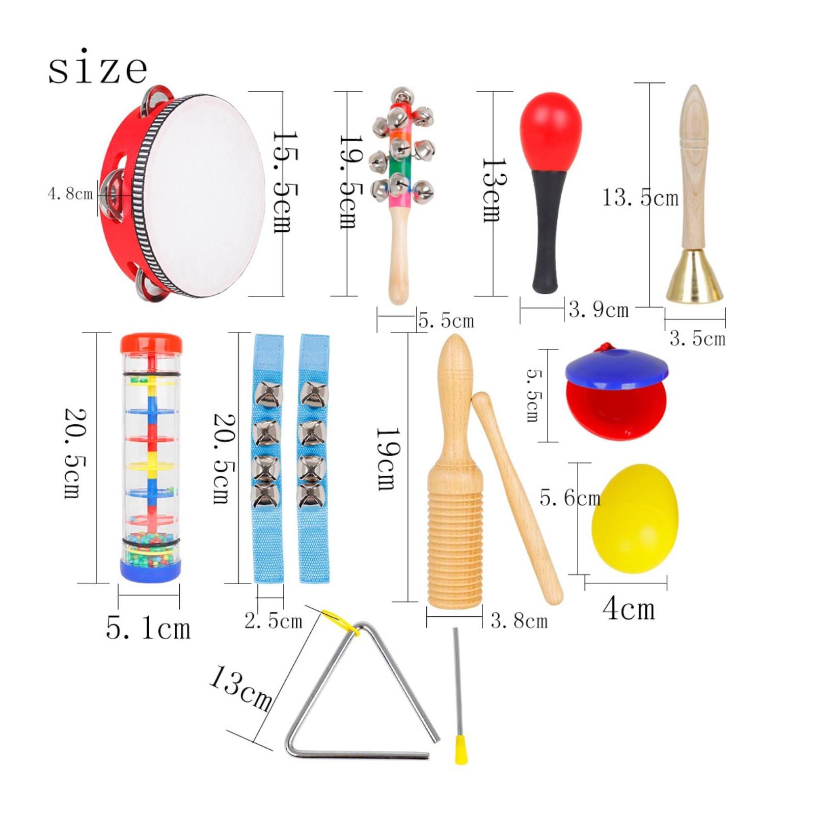 Set Musicale per Bambini Strumenti a Percussione Collezione Didattica Giocattoli Educativi Suono Supporto Alle Abilità di Coordinazione Materiali