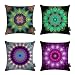 Ussuperstar Set of 4 Mandala Throw Pillow Covers Boho Colorful Leaves Tree Life Cushion Cover Throw Decarative Pillow Case 18 X 18 inch Sofa Bedroom Dorm.(Boho 06)