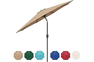 HealSmart 9ft Tan Patio Umbrella
