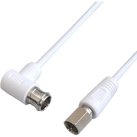 Amazon Co Jp 富士パーツ商会 アンテナケーブル 極細 15 0m スリムタイプ L型プラグ F型コネクタ ネジ L S型 ホワイト Vm 4025 家電 カメラ