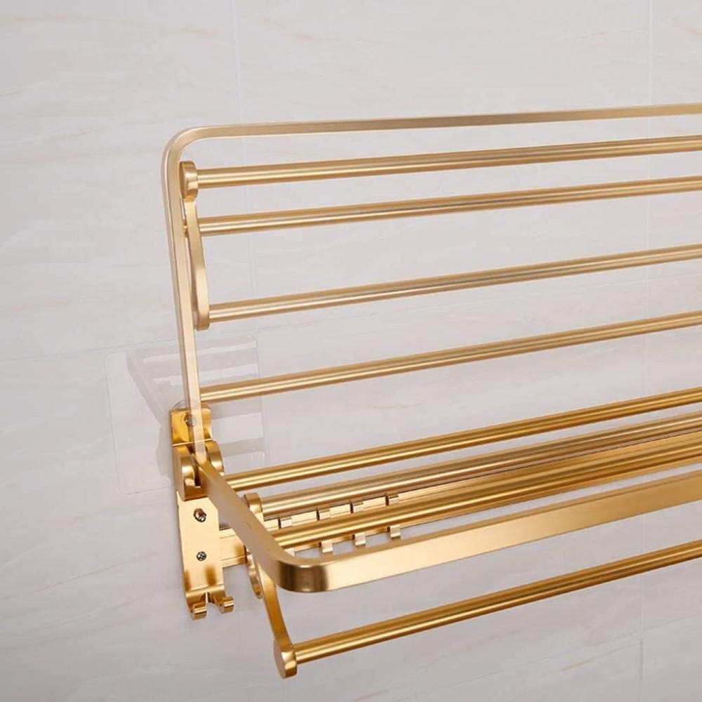 Stendino Portasciugamani Spazio Asciugamano in alluminio Portasciugamani sospeso Gancio per bagno Ventosa Punch Portasciugamani da bagno gratuito 57,4 cm Appendiabiti a torre Anello a mano Decorazione