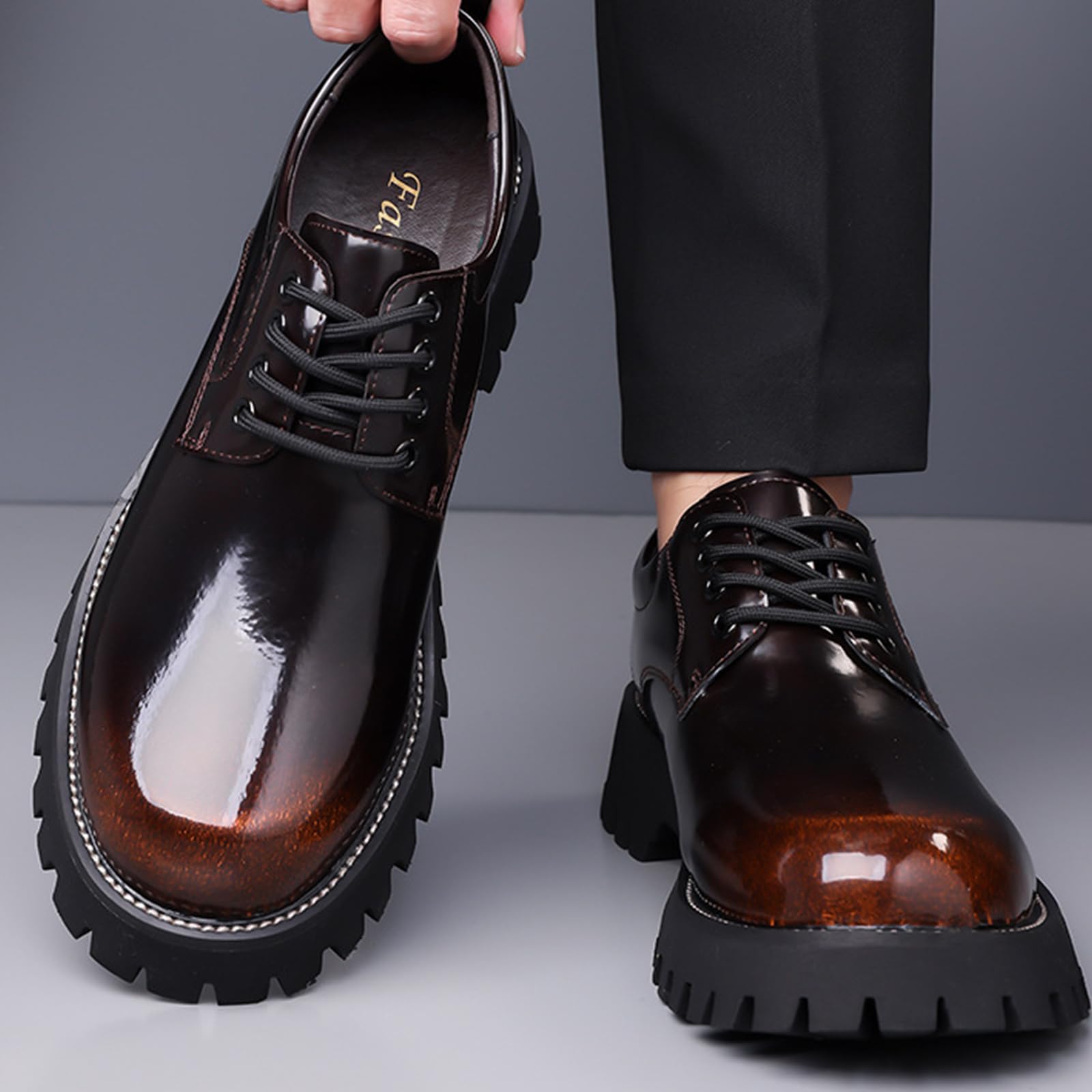 Scarpe Eleganti da Uomo con Plateau Scarpe Formali Casual