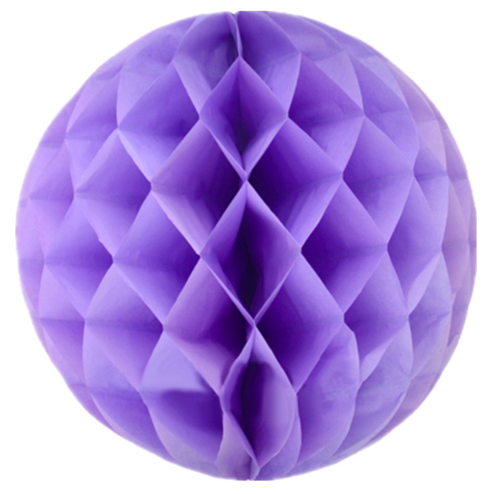 Aimeart Tissue Paper Honeycomb Ball 12" 3 Pcs Wedding Celebration Props Festival Store Window Decoration, Light Purple