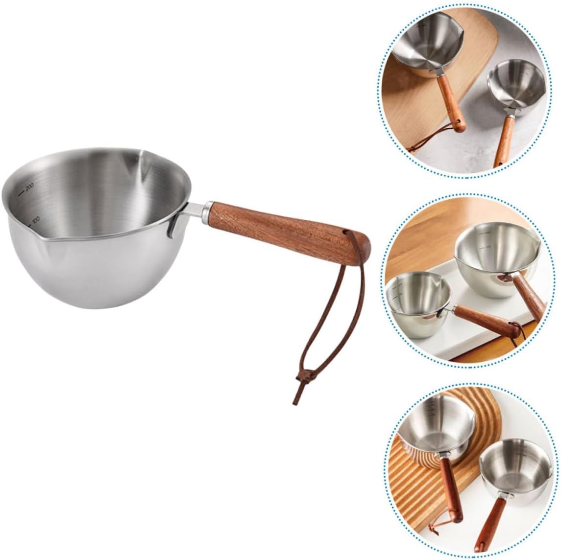 Mikinona Oil Boil Pot Small Saucepan Pour Spout Milk Kettle Lid for Kitchen Use Metal Sauce Pot