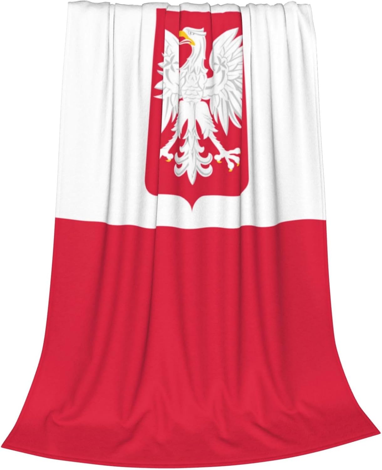Cute Poland Flag Blanket Soft Cozy Flannel Blanket Lightweight Polish Throw Blankets for Bed Couch Sofa 80"X60"