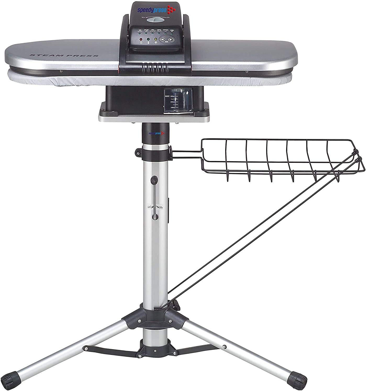 Speedypress Support de Presse à Repasser à Vapeur pour Presse Mega Argent 64cm, Argenté/Noir