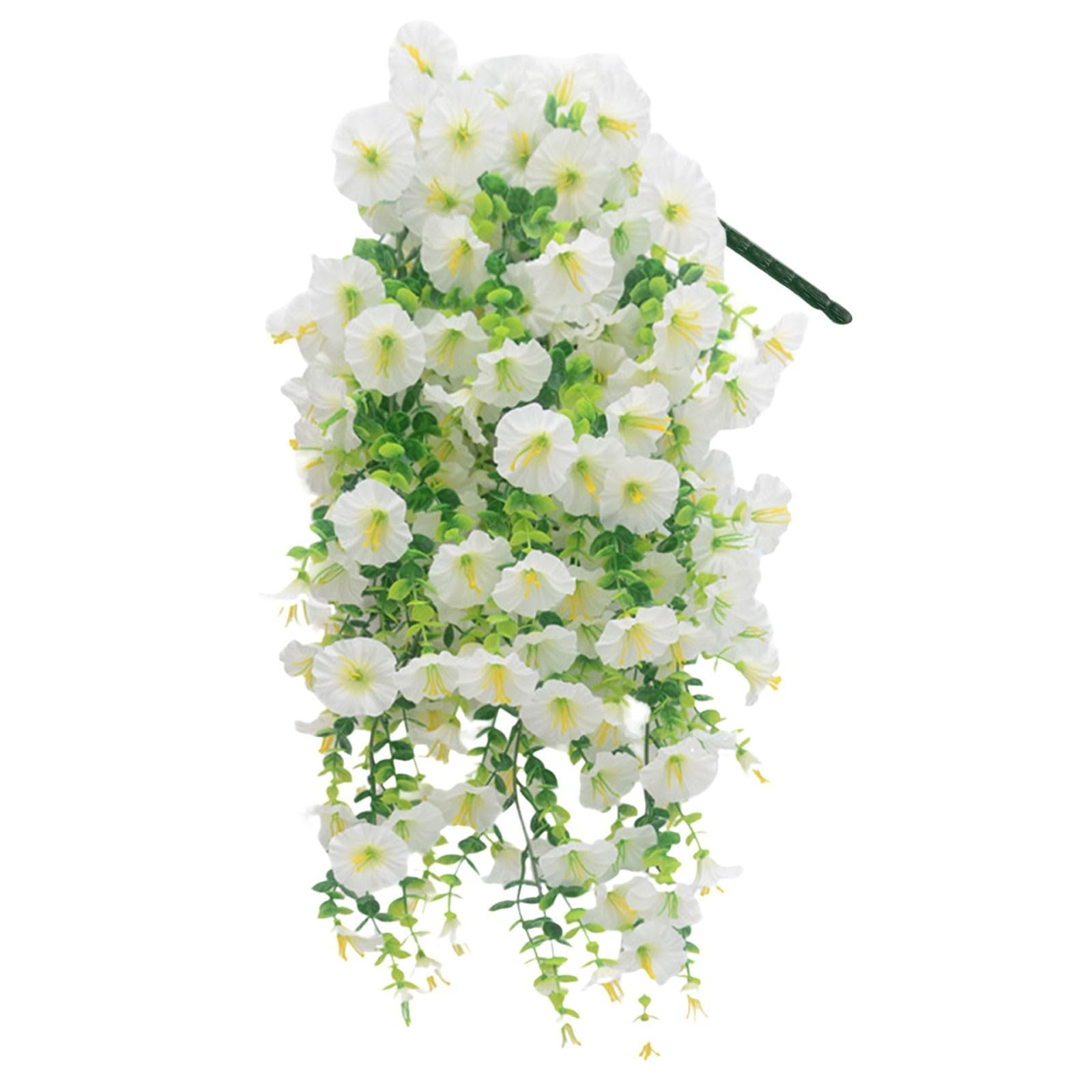 Bgdhinkt Artificial Hanging Flowers Outdoor, Morning Glory Trailing Artificial Plants, Uv-Resistant Fake Hanging Plants For Hanging Basket Spring Garden Porch Balcony Home Decor (D-1PC)