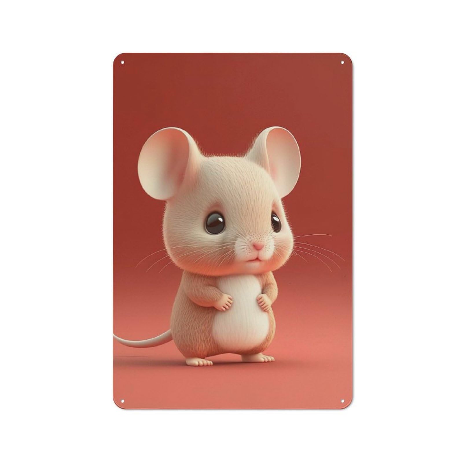 Junmoney White Mouse Vintage Tin Sign 30X20cm For Garden Room Or Summerhouse, A Housewarming Gift For Outdoor-Room Decor Collectors