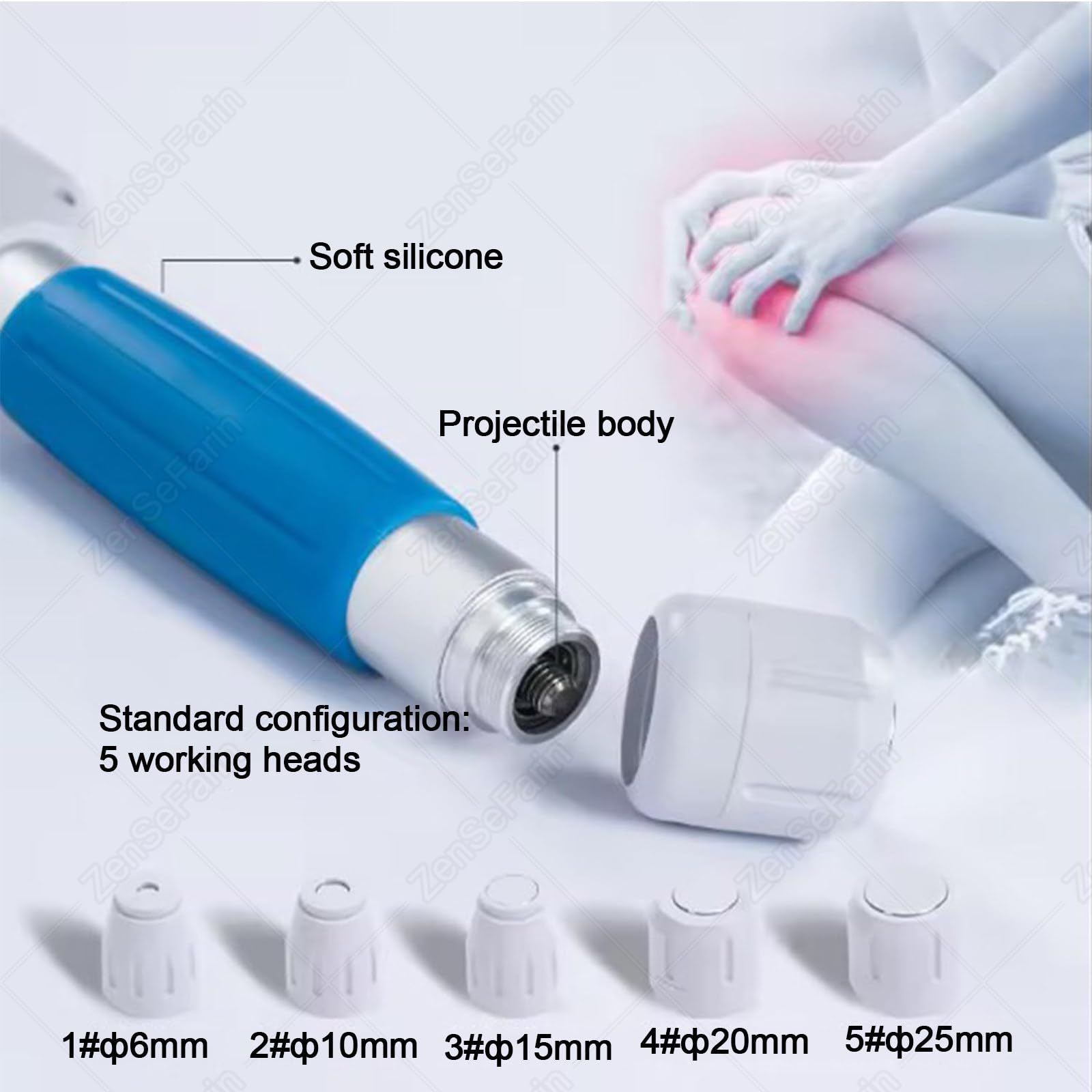 Máquina De Terapia Ondas Choque,Instrumento De Fisioterapia,Ed Ajustable De Energía Masajeadores Eléctricos para Aliviar El Dolor,12 Modos,con 5 Cabezales De Masaje Y Pantalla HD