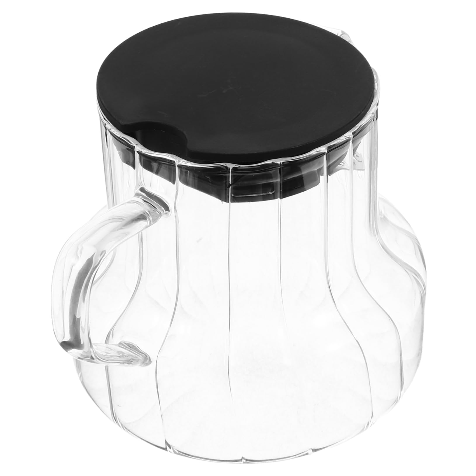 STOBAZA Glass Coffee Carafe with Lid Decanter for Brewing Coffee Tea Stylish Vertical Stripes Design for Home Gatherings Daily Use Easy to Clean and Maintain