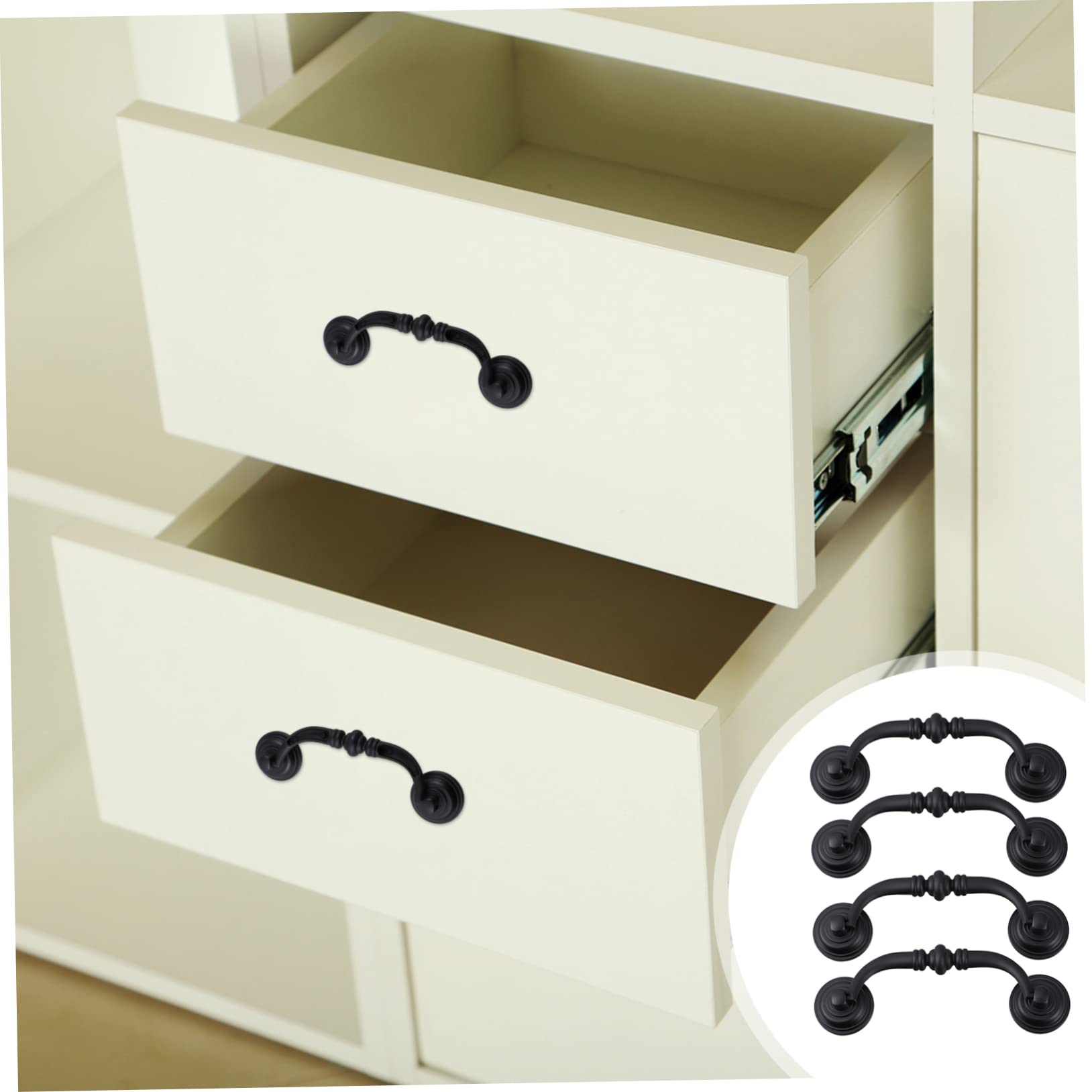 DOITOOL Replace Old Handles 4pcs American Style Vintage Cabinet Handles Simple Elegant Alloy Material