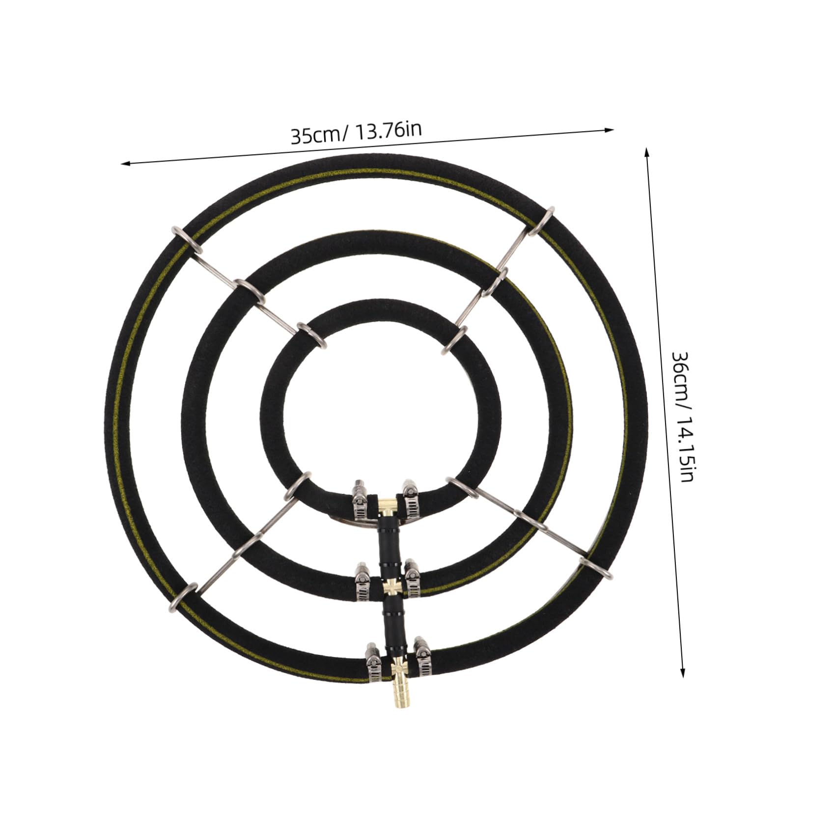 Hemobllo Anillo para Oxigenación Mejorada para Acuario Difusor de Burbujas de Oxígeno de 35cm en Acero Inoxidable 3 Aros, Liberación Fina de Burbujas en Acuarios Familiares y Granjas