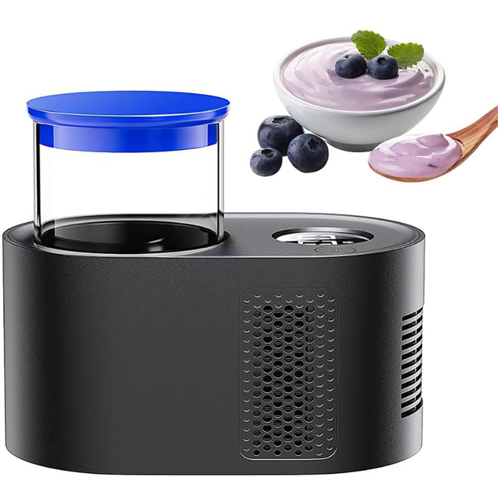 Yogurtera,Gelato,MáQuina para Hacer Yogur 3 En 1,MáQuina para Hacer Yogur Caliente Y FríO, Apta para Yogur Casero ProbióTico, Yogur Griego, Natto Y Vino De Arroz Black