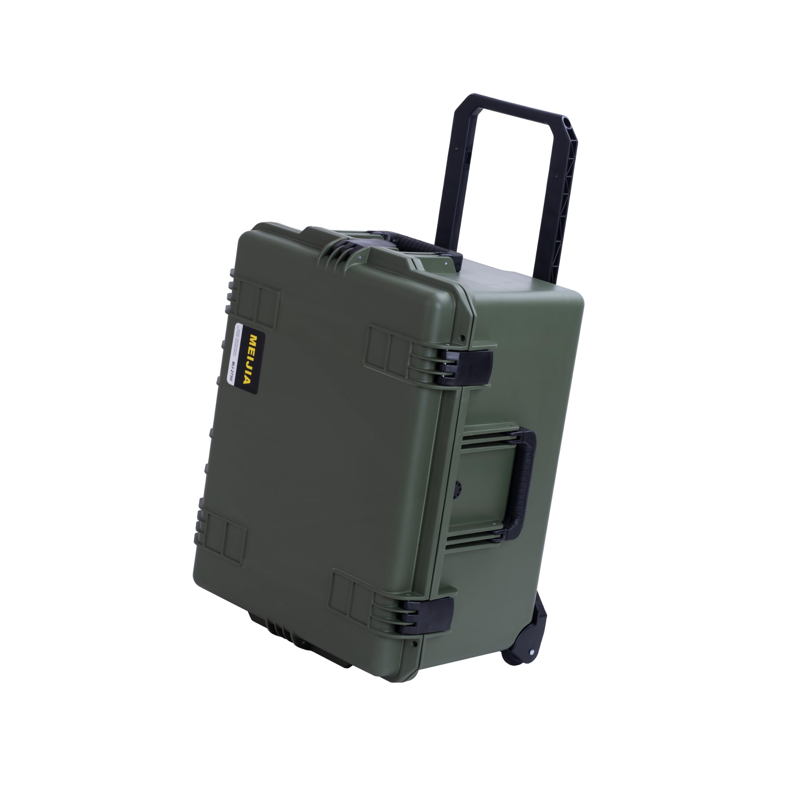 MEIJIA Custodia rigida portatile per tutte le condizioni atmosferiche, impermeabile, con schiuma personalizzabile e ruote, 62,5 x 50 x 36,6 cm (verde)