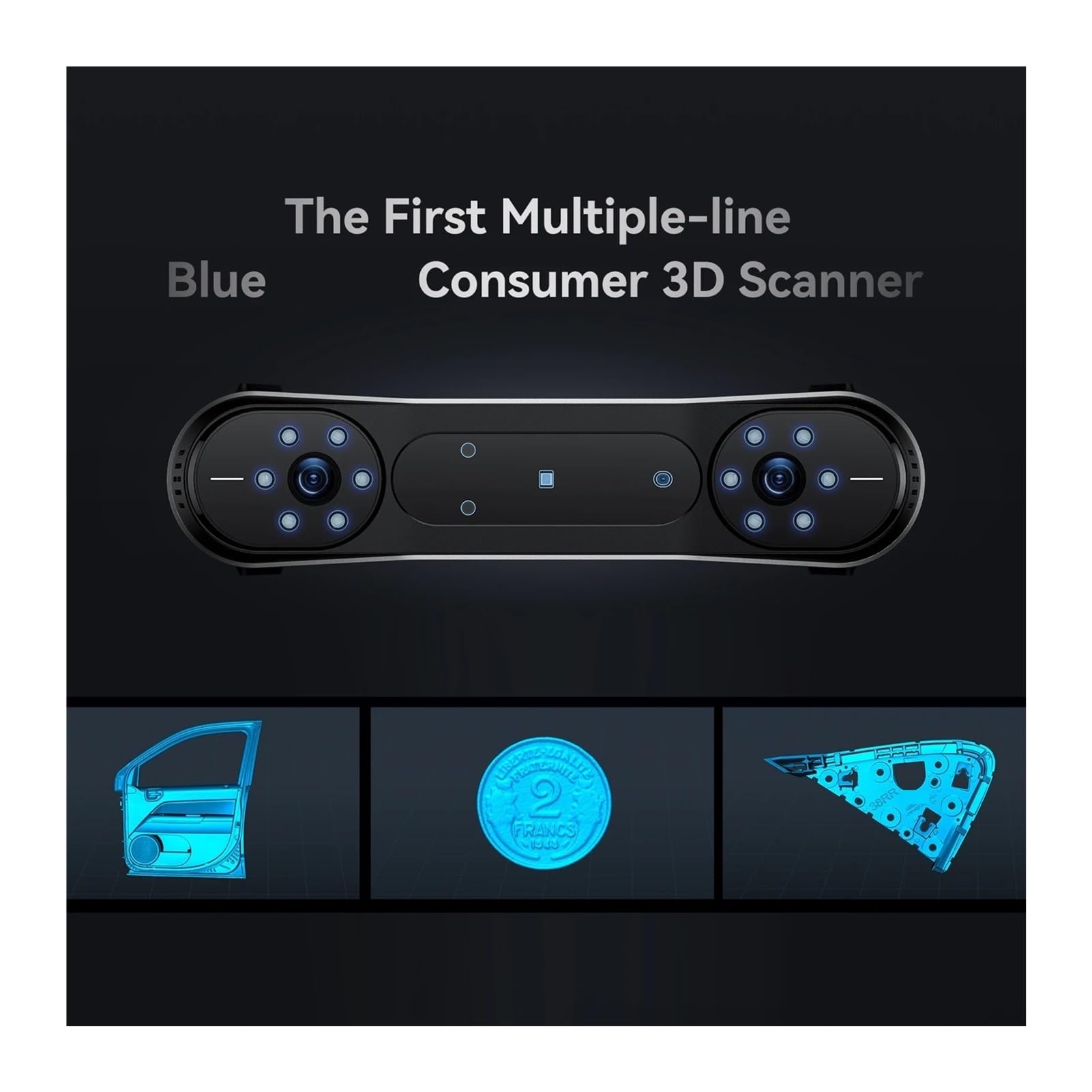 CR-Scan Raptor Mehrzeilen-3D-Scanner for Blau und NIR for 3D-Druck, Reverse Engineering, Handscanner bis zu