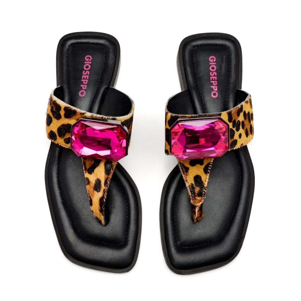 GIOSEPPO MERRIMAC, Women's Flat Sandals, Leopard, 38 EU, leopard, 6 UK