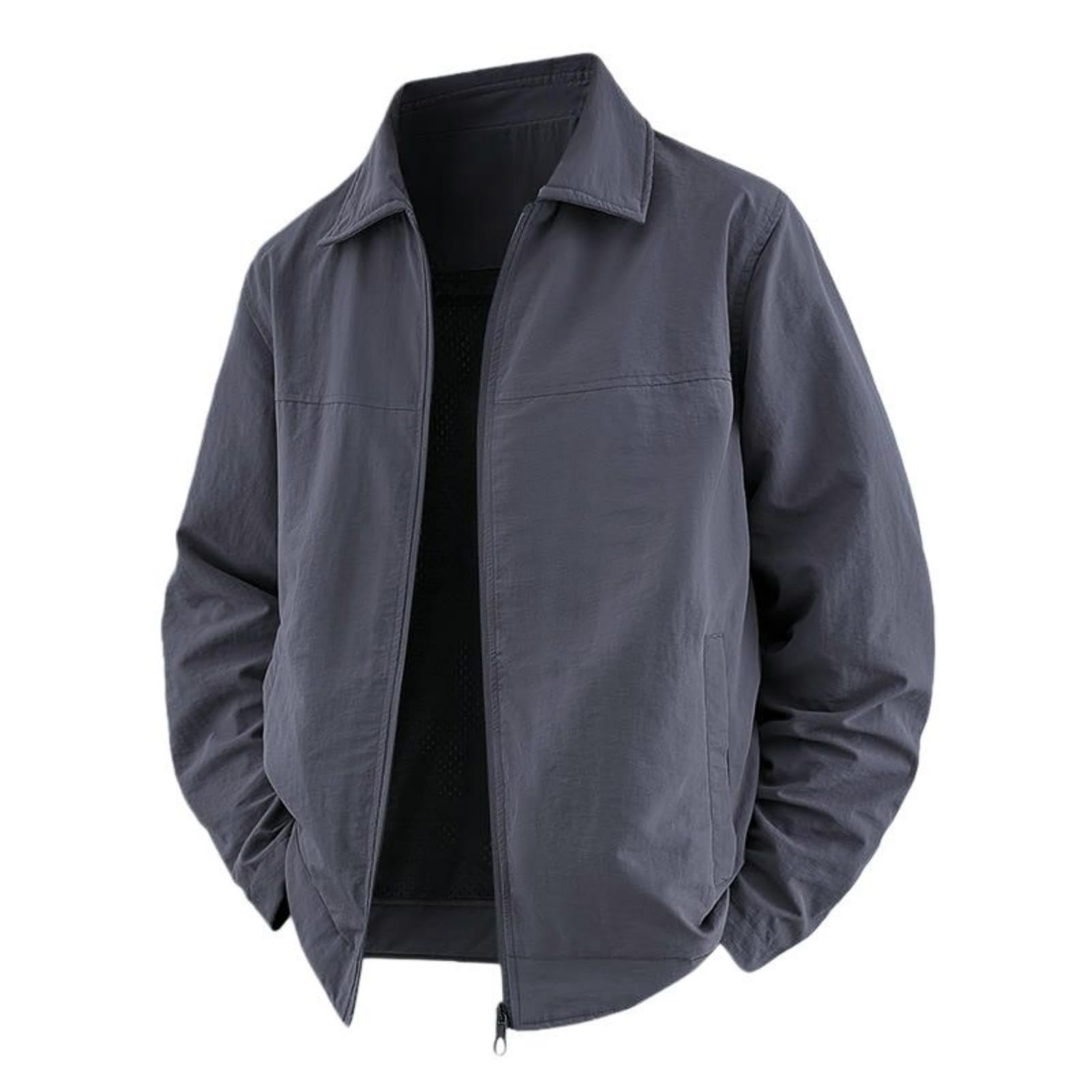 Giacca da uomo primavera autunno antivento tinta unita casual business tempo libero