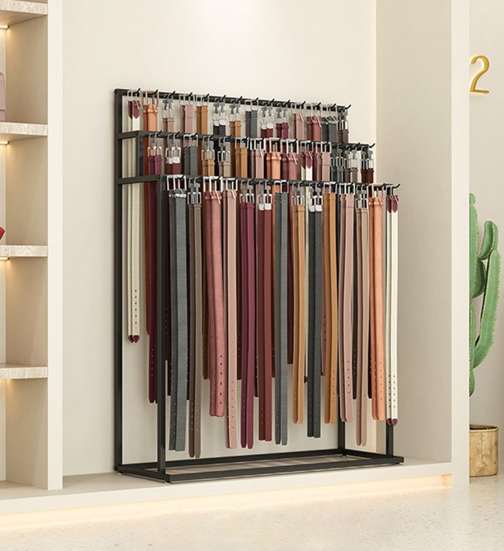 Espositore per cinture e cravatte a più livelli per centro commerciale dal pavimento al soffitto, organizer per calze e vestiti in scatola