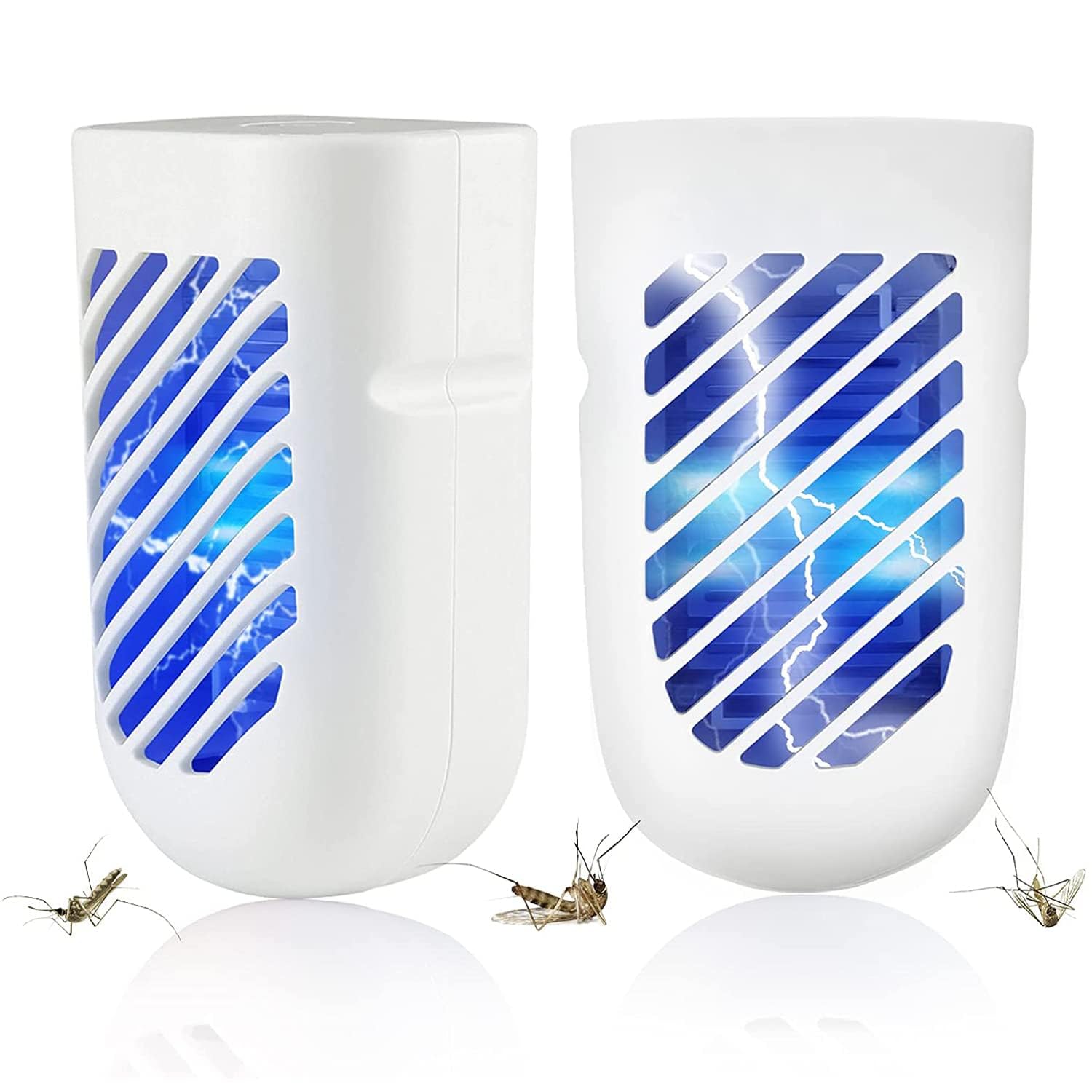 2 Piece Mosquito Repellent Indoor Plug In, Electric Fly Zapper UV Fly Killer Plug and Play, Insect Repeller Insect Trap Lamp, Kids & Pets Safe