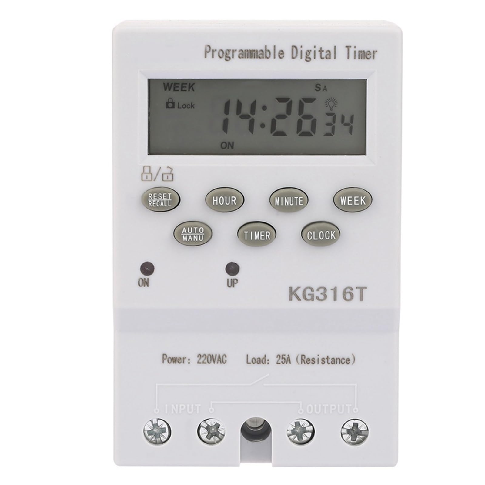 1PCS KG316T AC220V Timer Switch 1 Minute to 168 Hours Digital Programmable Timer Time Control Digital Display