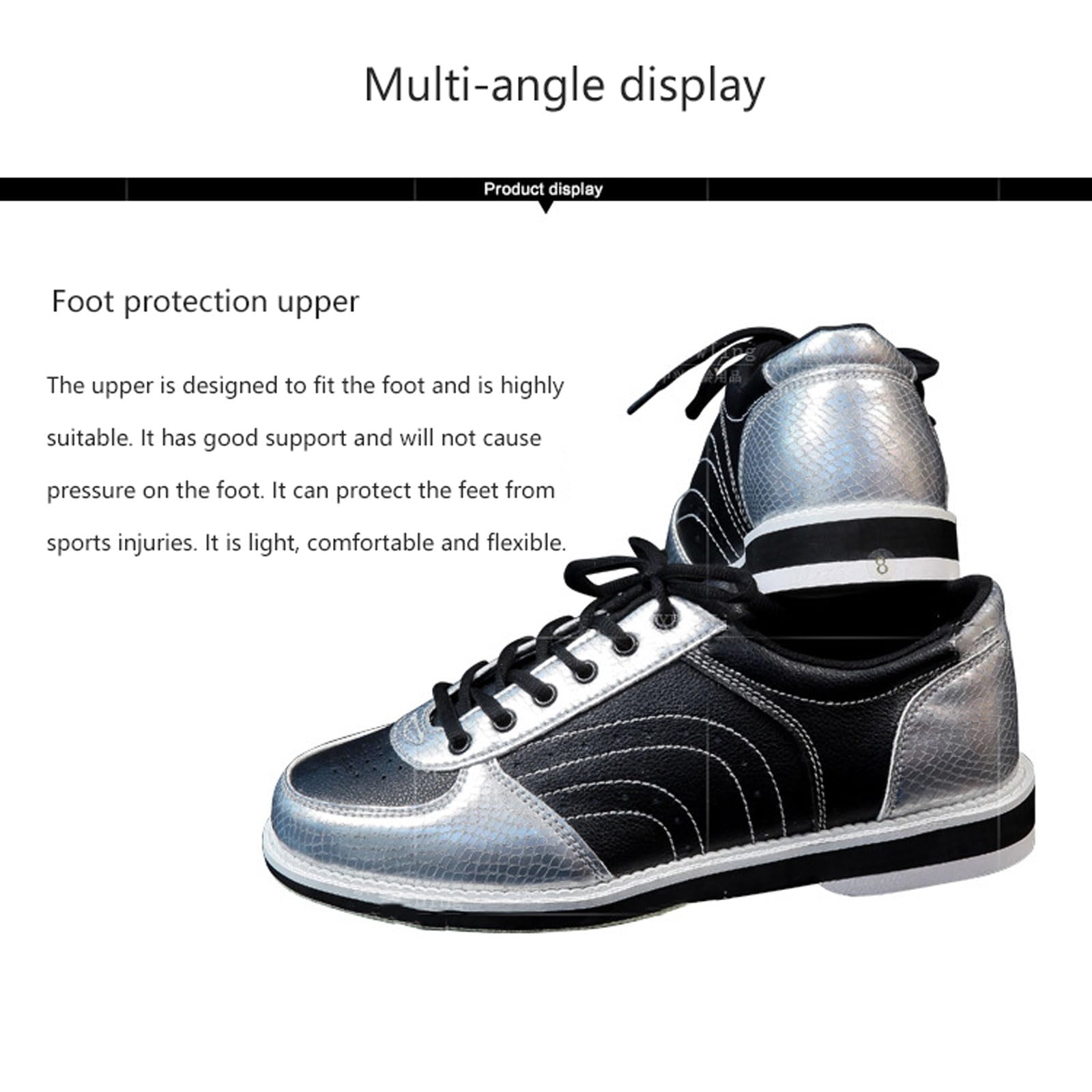 Bowlingschuhe Für Herren,Damen bowling-Schuhe,Leder Bowlingschuhe Unisex,Indoor-Bowling-Trainingsschuhe,Lace Up Leichte Rasen Bowling Schuhe,rutschfest Atmungsaktiv,für Anfänger und Profis