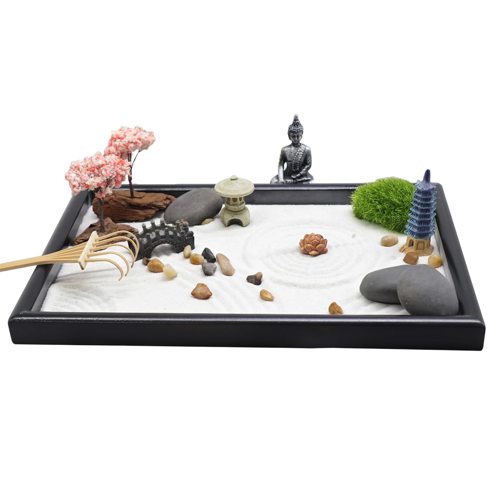 PANFHGFG Set creativo scatole da giardino con arte della sabbia in miniatura per decorazioni personalizzabili e spazio personale per relax a casa, ufficio, scatola sabbia da scrivania