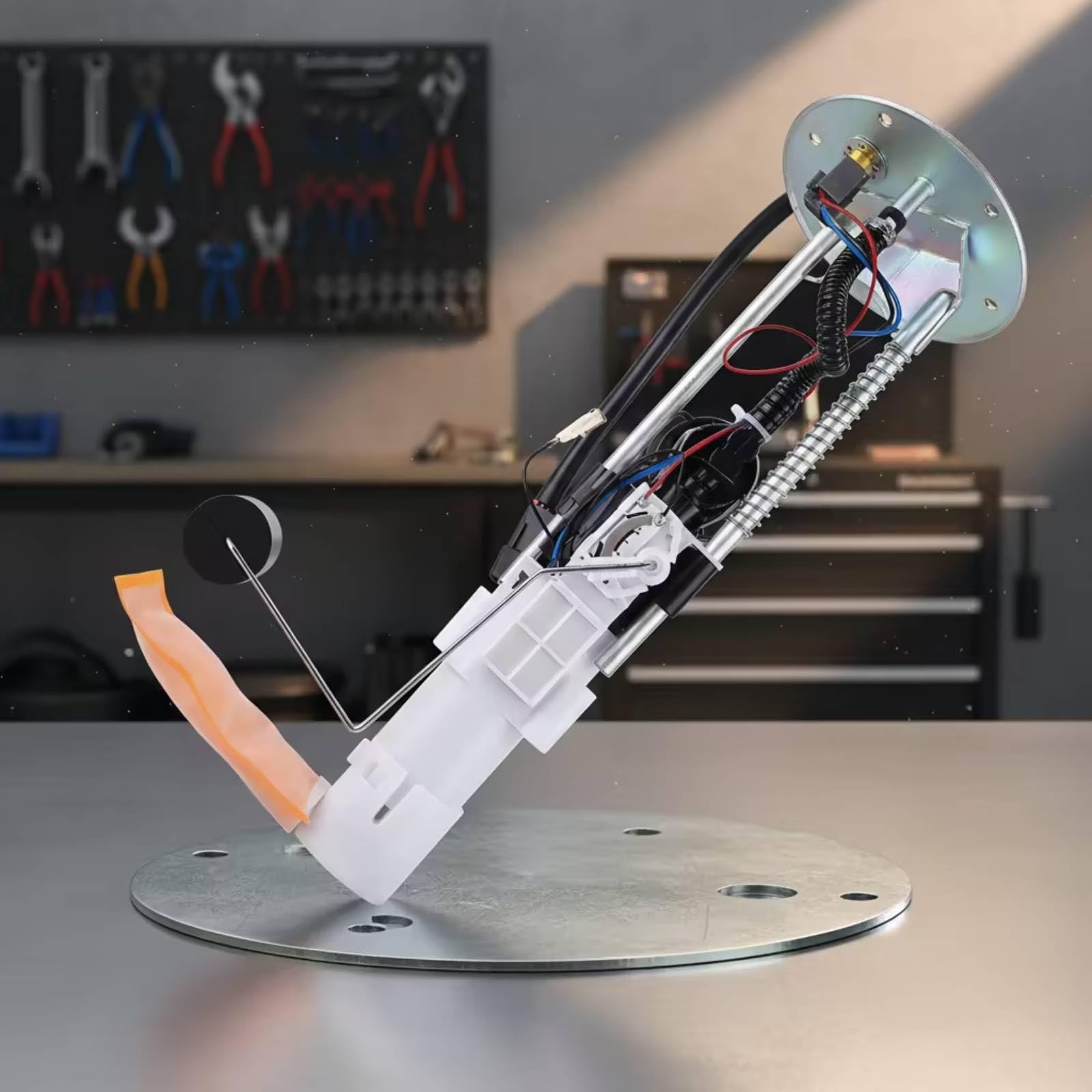 Kraftstoffpumpe Elektrische Benzinpumpe Modul Pumpe Einheit Komplett Modul mit Rundplatte mit mit für Zuverlässigen Motorlauf für Auto Werkstatt Wartung Austausch