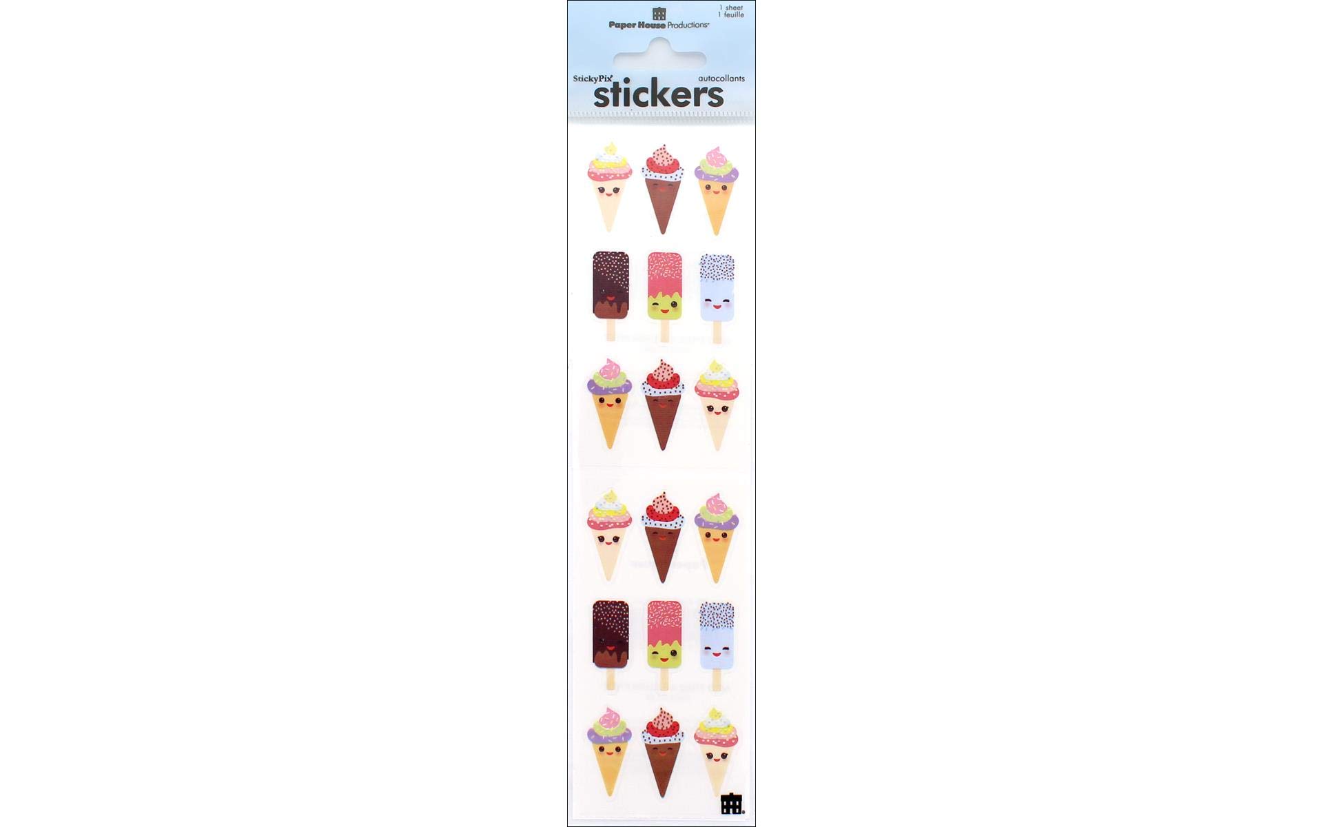 Stickers Ice Cream Paper House autocollants transparents repositionnables