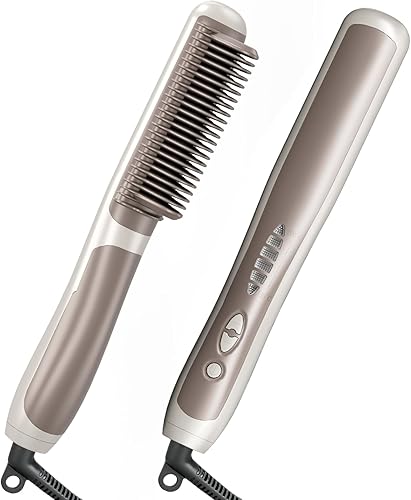 Cepillo alisador de pelo para mujer Cepillo alisador de cerámica de calentamiento rápido para todo tipo de cabello, diseño antiquemaduras, ideal