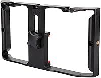 Vista 3 de Ultimaxx Portátil Smartphone Video Rig Estabilizador de Teléfono Portátil Agarre Cine Teléfono Smartphone Jaula con Soporte para Teléfono 3 Soportes