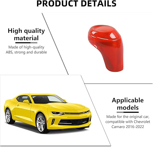 Miniatura 10 de RAZPOY Funda para pomo de palanca de cambios Camaro, ajuste de palanca de cambios de consola central compatible con Chevrolet Chevy Camaro 2016+