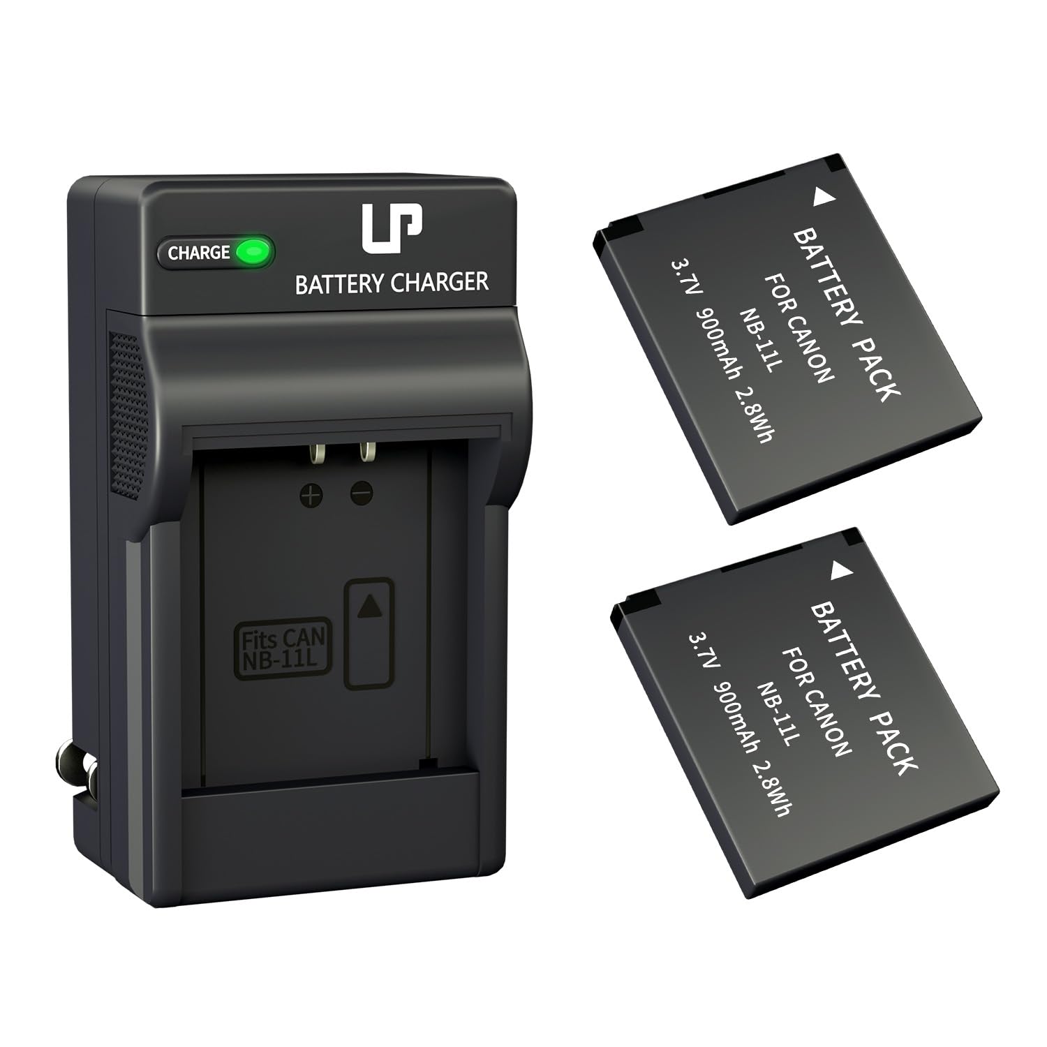 LP NB-11L Battery and Charger, 2-Pack 900mAh Batteries for Canon PowerShot Elph 180/360/110/130/135/150/190/320/340/350, A4000/SX420/SX410/SX400 and