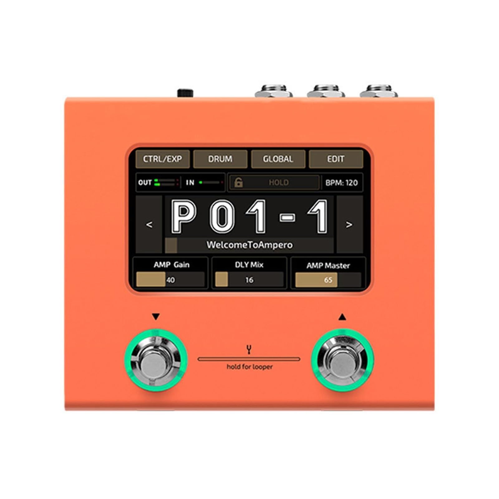 Pédales Multi Effets Pour Guitare Électrique Basse Acoustique Accessoires Professionnels Colorés Pour La Pratique(Orange)