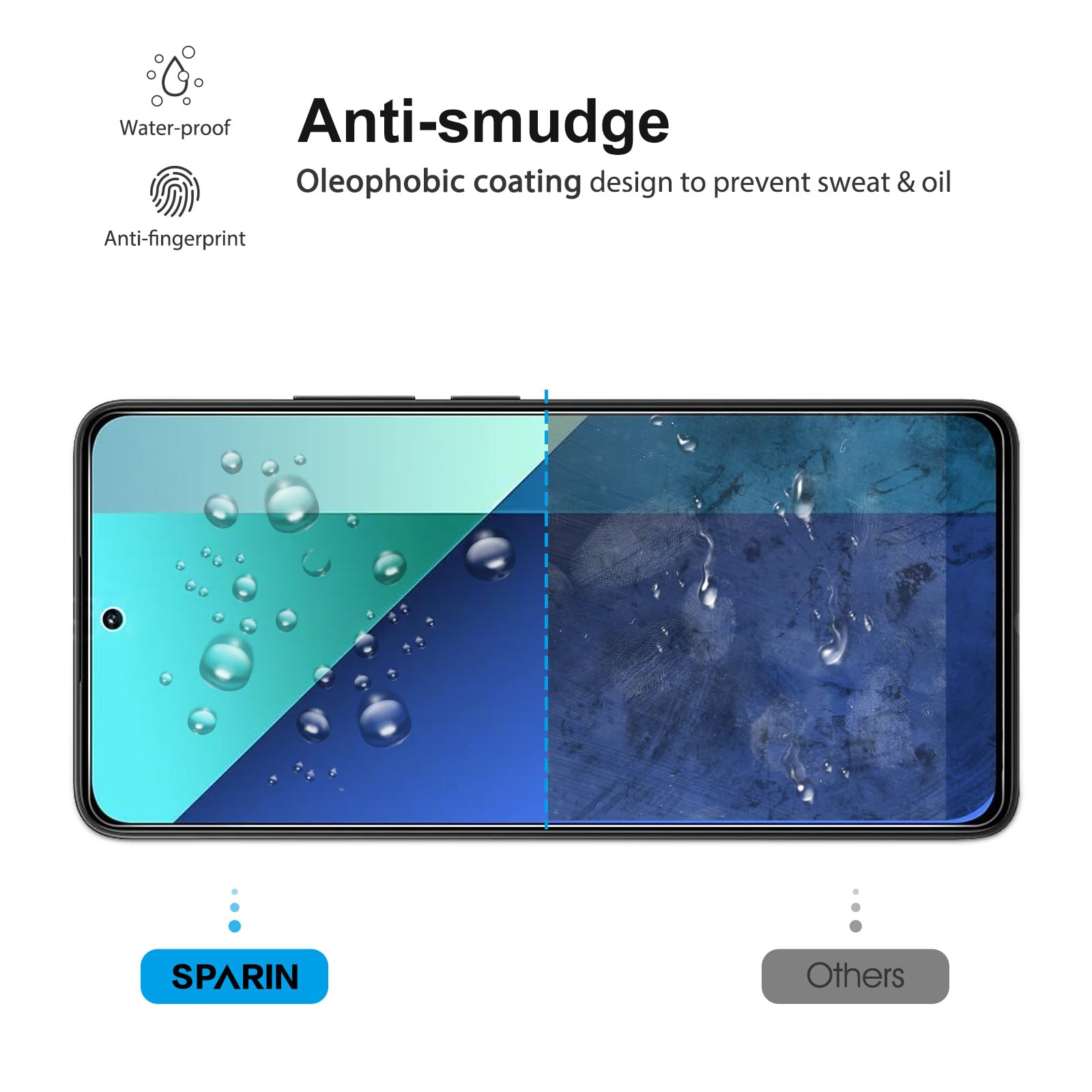 SPARIN Verre Trempé Pour Xiaomi Redmi Note 13 et Note 13 Pro 4G/5G (PAS Pro+) 6,67 Pouces, 3 Pièces Protection écran sans Bulles, 2.5D Vitre Protecteur, HD