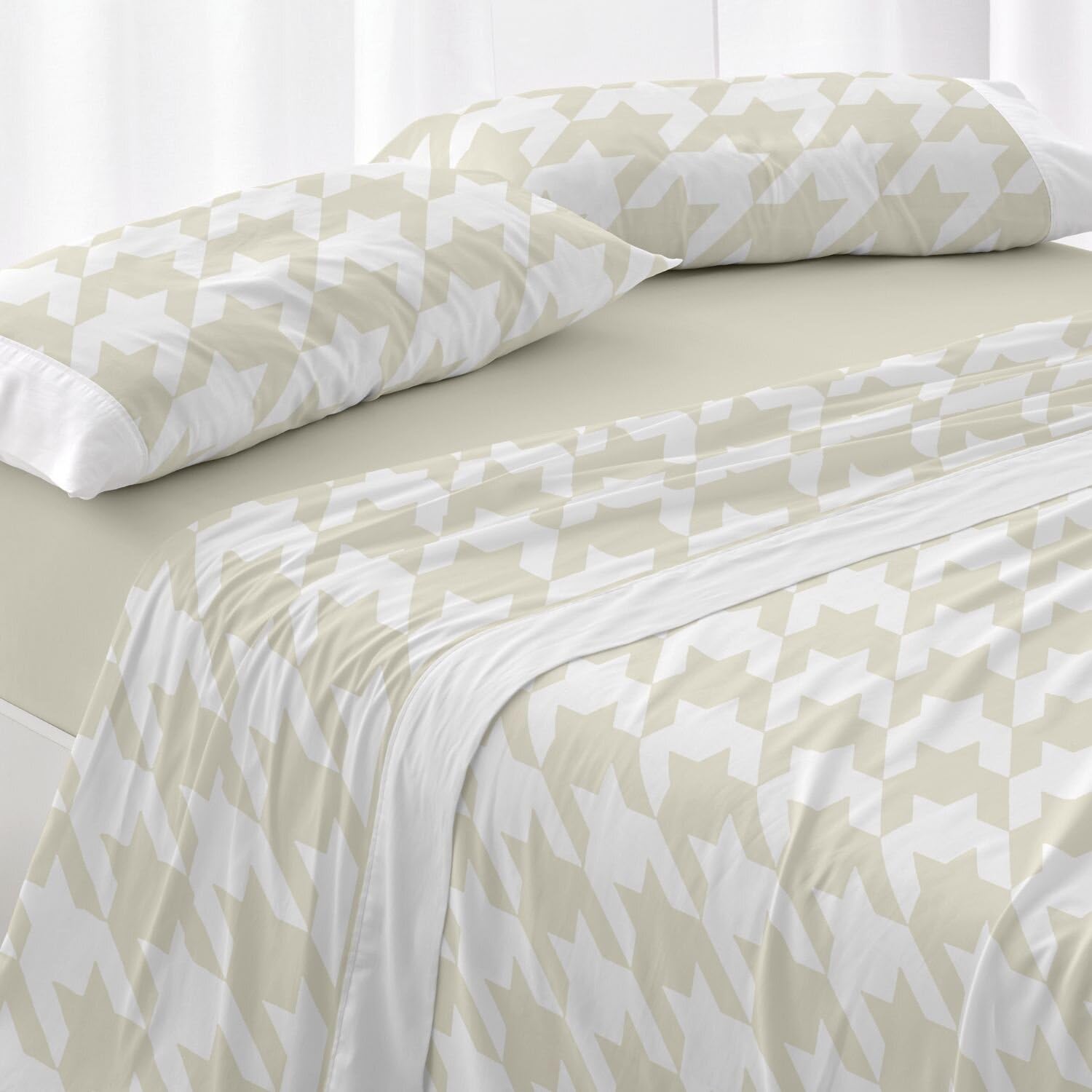 Burrito Blanco | Cotton Bedding Set | Bed 150 to 160 cm (+Available Measurements) | Design 631 | Wheat Color (150-160x190/200 cm.)