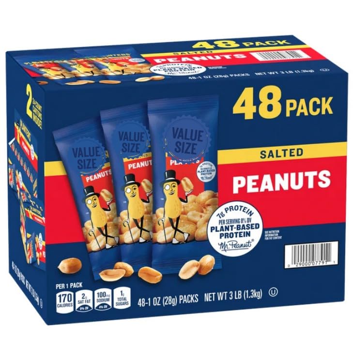 Salted Peanuts, Single-Serve Packs, 1 oz., 48 ct