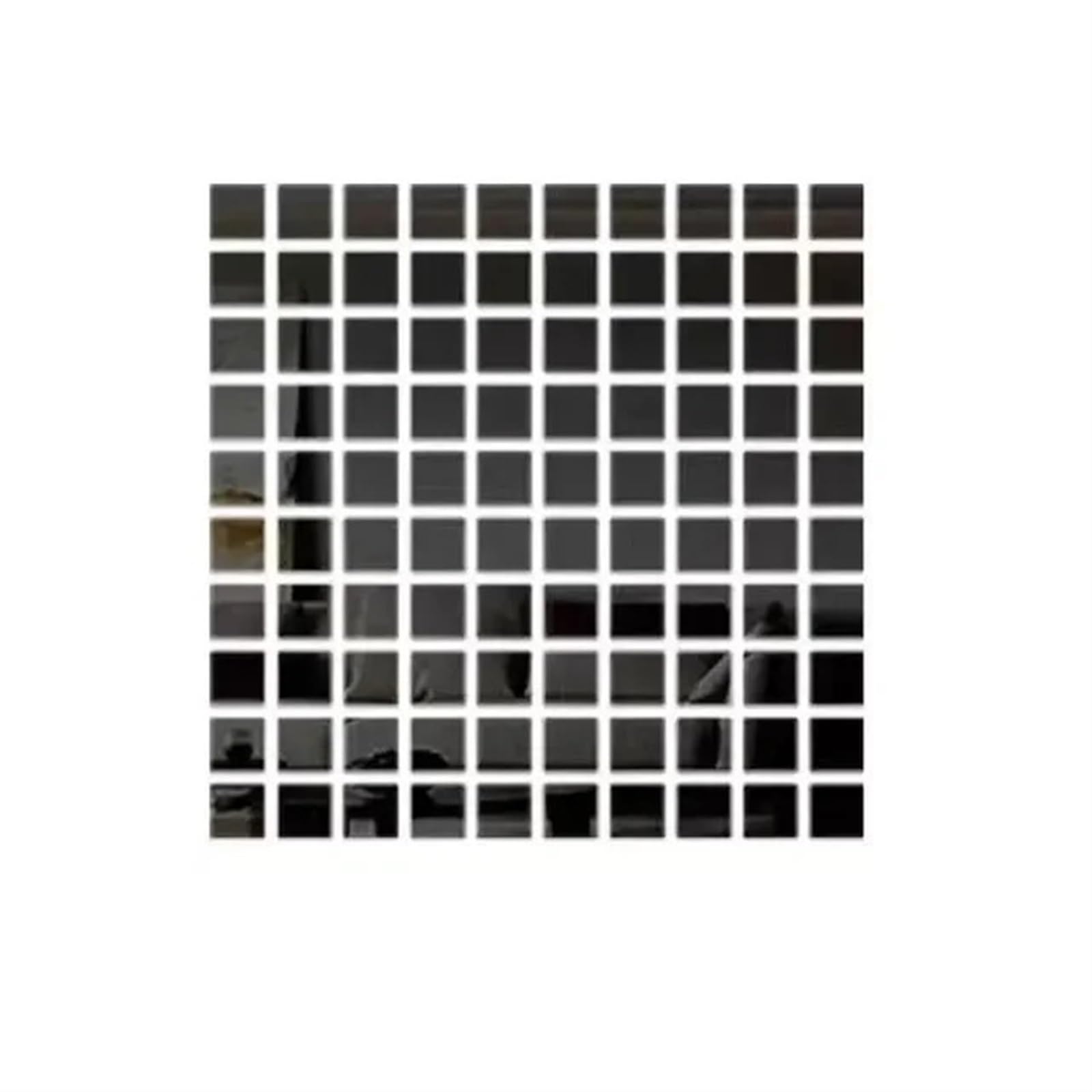 100pcs 3D Square Wall Stickers Mirror Decal DIY Mural for Living Room Bedroom Art Home Decor 2/3/4cm for Bathroom(Black,100pcs 2x2cm)
