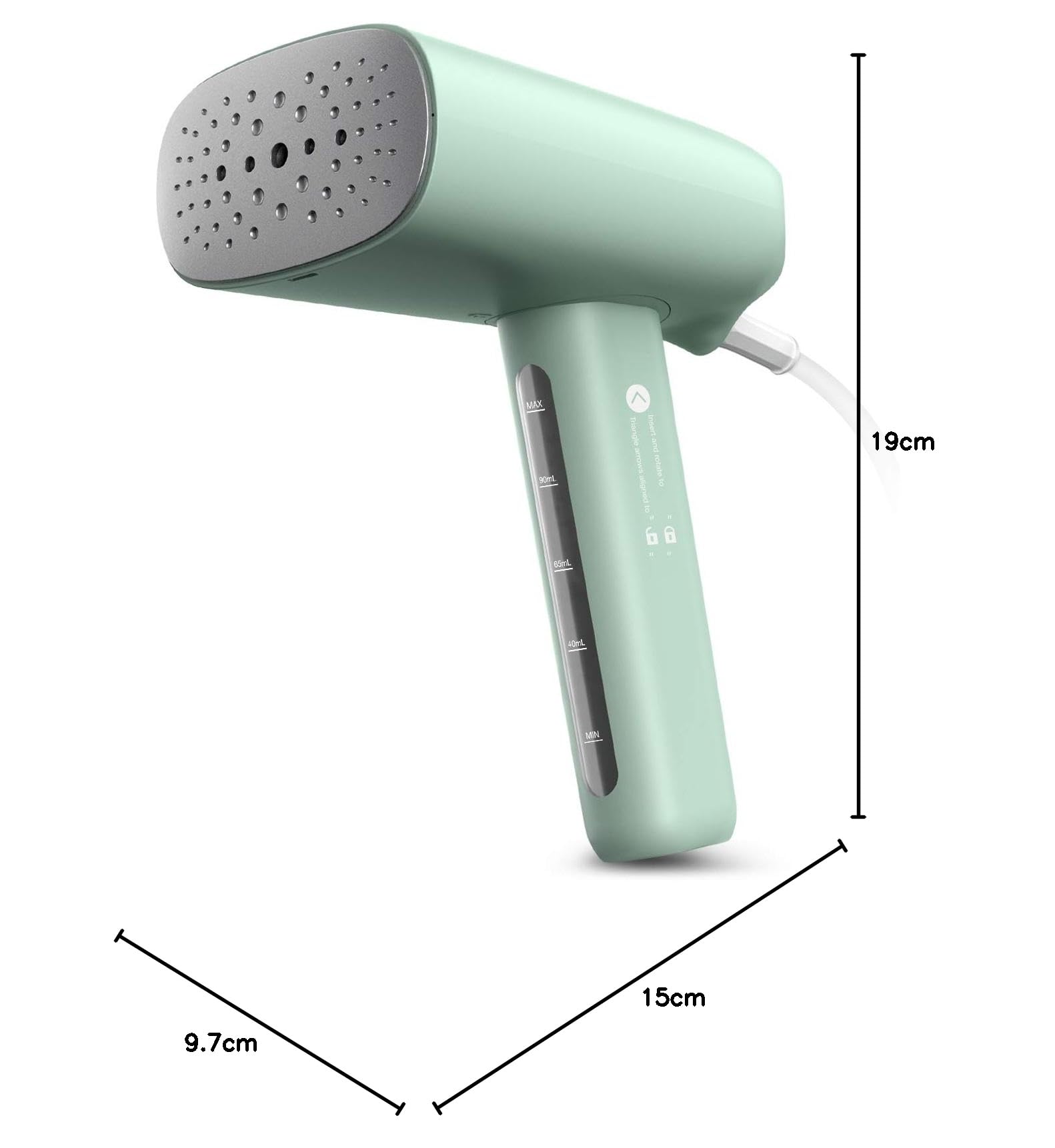 HOMEASY Défroisseur Vapeur Portable, Défroisseur de Voyage 800W 110ML, Garment Steamer Léger Chauffage Rapide pour Éliminer Plis de Tissu Facilement, Vert Menthe