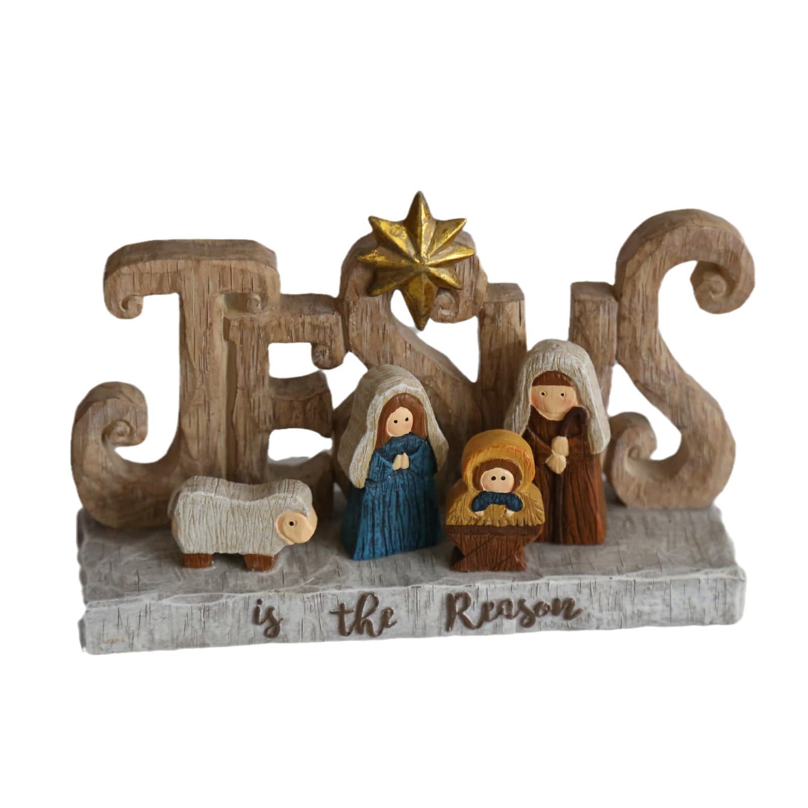 Limtula Holy Family Religious Figurine Resins Sculpture Christmas Nativity Scene Statue Mantels Decoration Art Catholic Christmas Sculpture