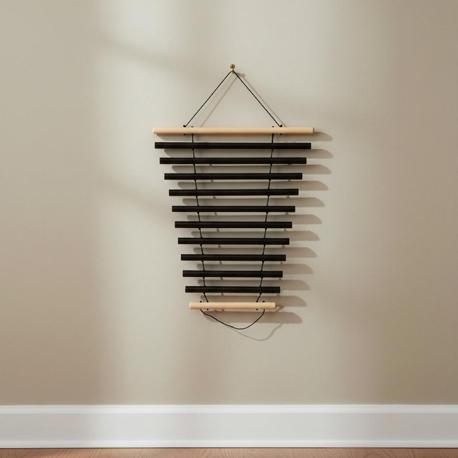 Windspiel Meditation Handglocke Klangstab zeug Metall mit Entspannendem Sound für Meditation Eltern Kind Aktivität Dekoratio, Schwarz