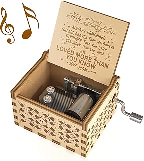 Ucuber You are My Sunshine Music Box - Wood Laser Engraved Vintage Music Box Best Gift for Daughter from Mom Christmas (Mom to Daughter)