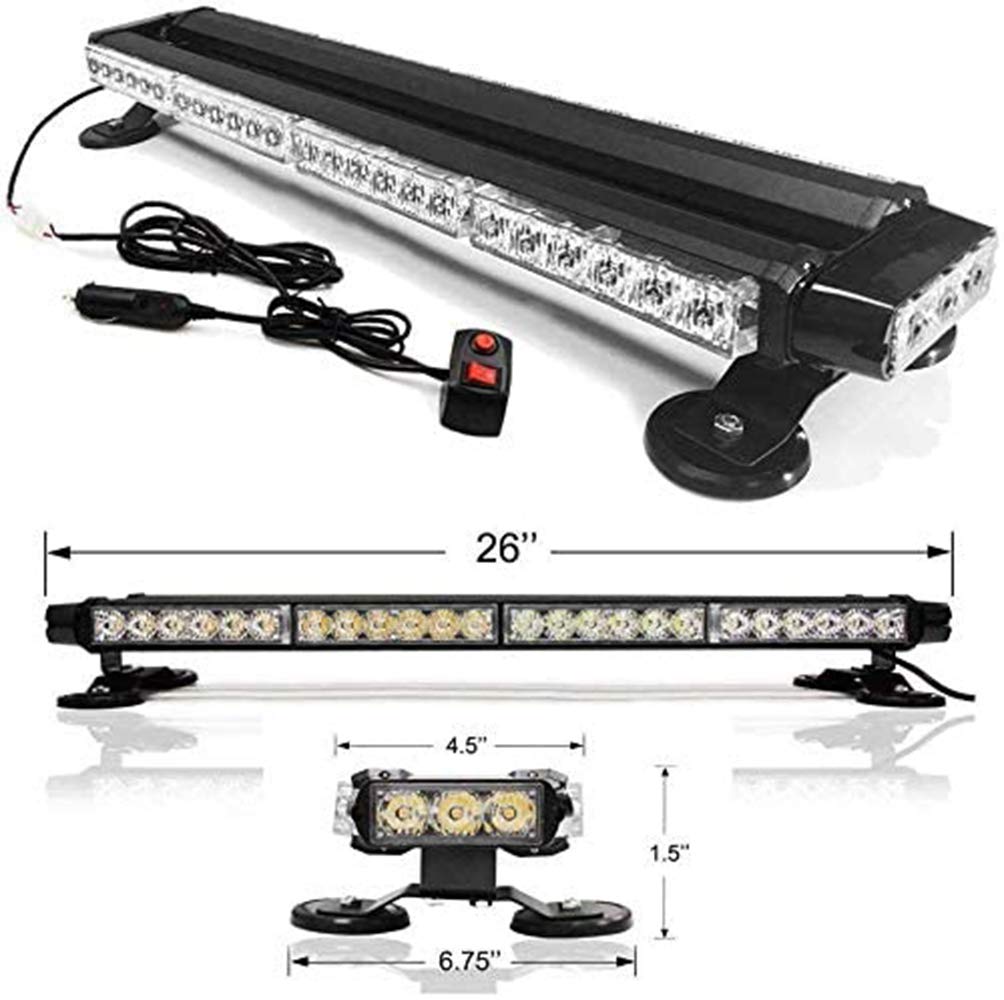 54LED la Emergencia de luz estroboscópica de 26 Pulgadas 162W Barra Superior de la azotea Aplicación de la Ley de Riesgos LED Parpadeante para Carro de Remolque del vehículo 12 / 24V
