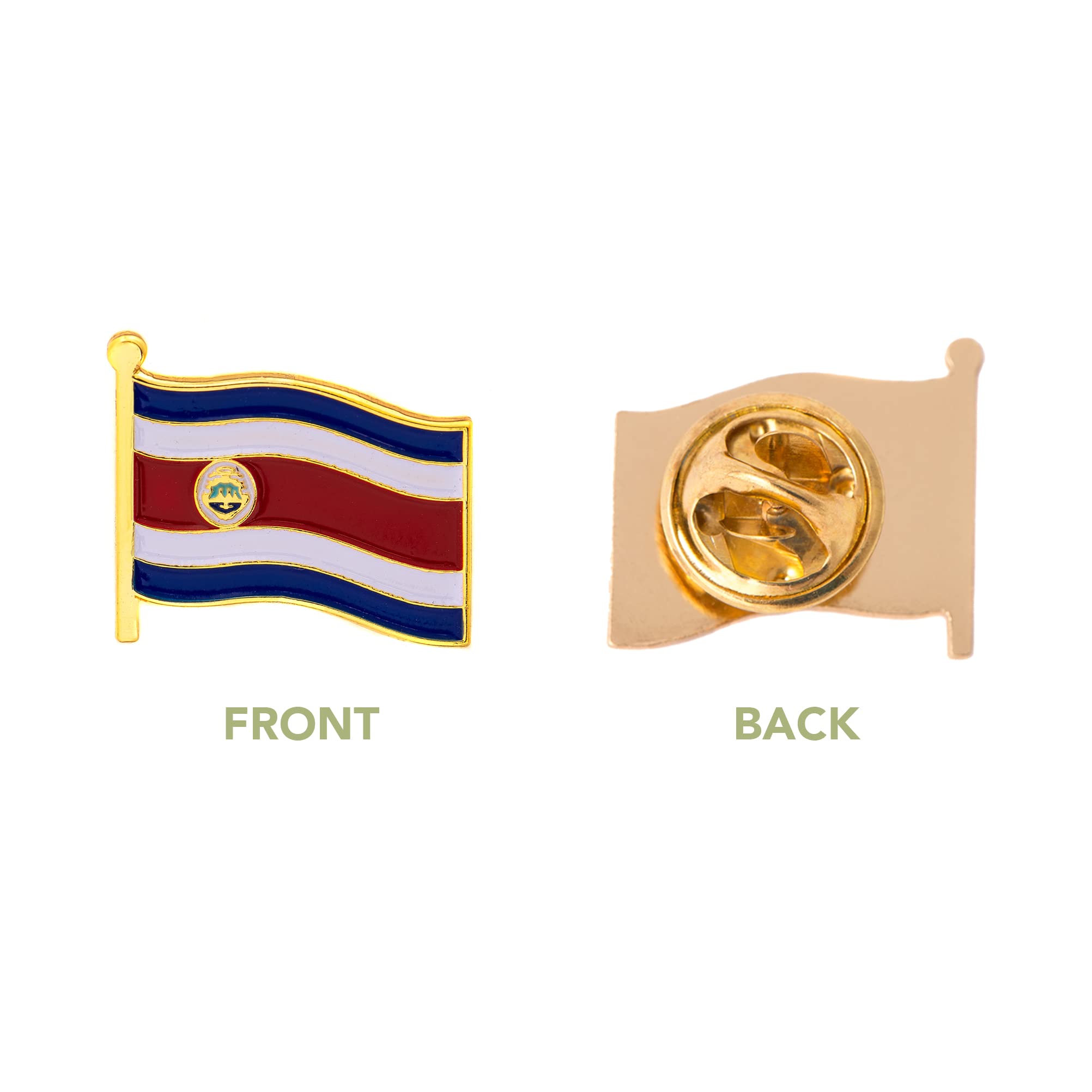 Pin de solapa con la bandera de Costa Rica esmaltado hecho de metal Souvenir sombrero hombre mujer patriótica (bandera de ahorro de solapa) — view 5