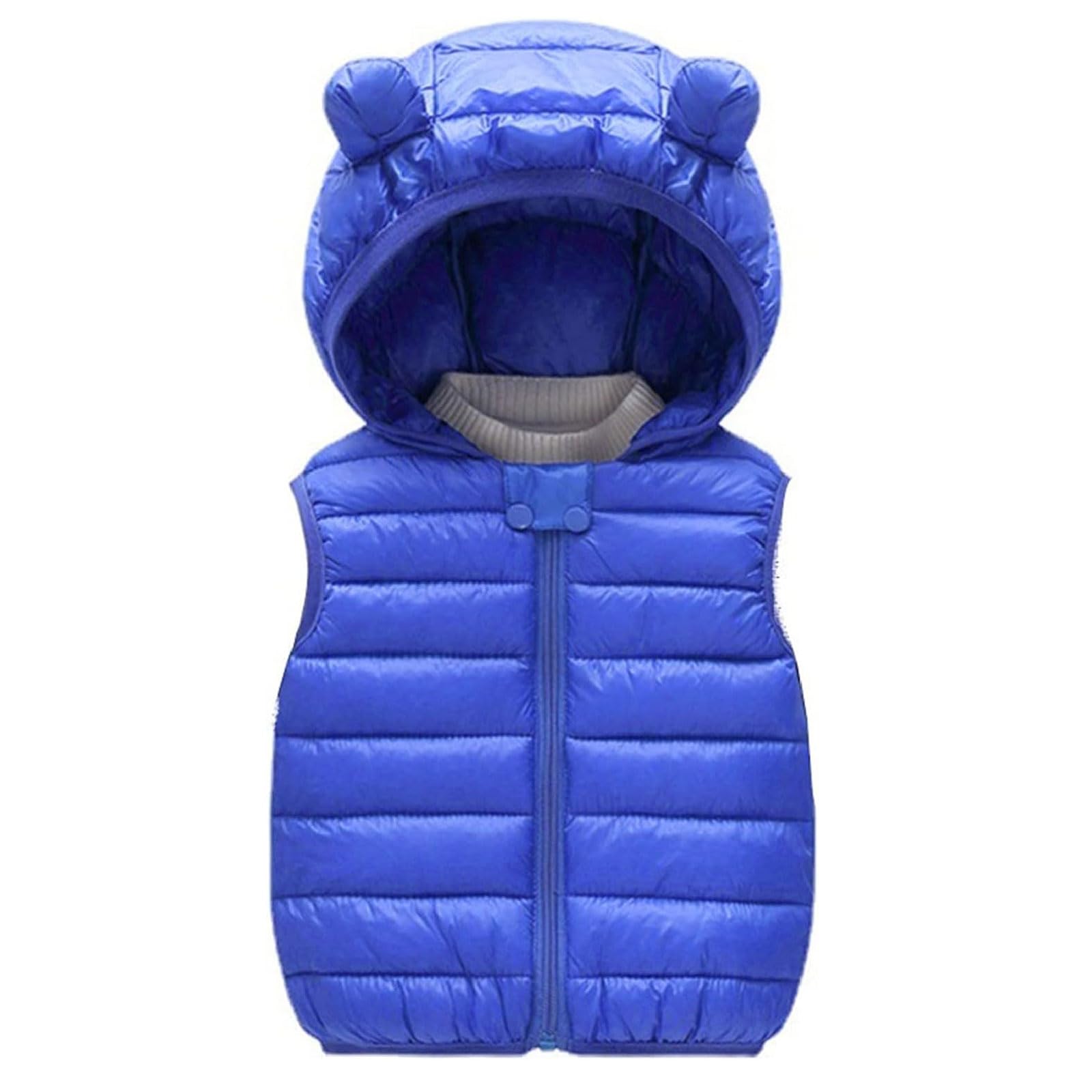 ASSICON Cappotto Invernale per Neonati, Bambini, Neonati, Ragazze, Inverno Caldo, Senza Maniche, Orecchie da Orso, Gilet, Cappotti, Capispalla Imbottiti con Cappuccio