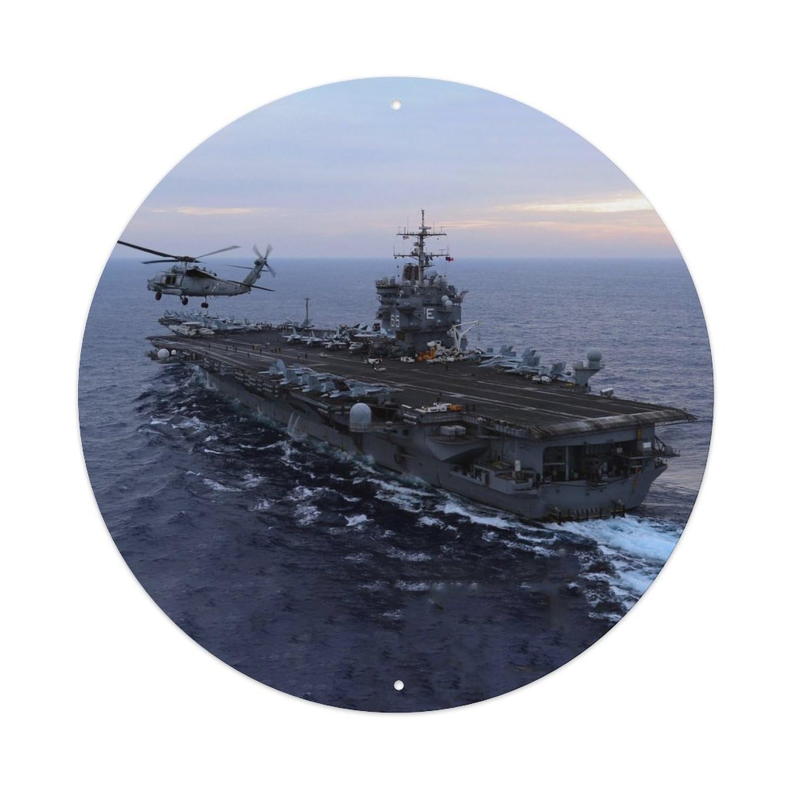 Olyhtr 8X8inch Classic Style Uss Aircraft Carrier Enterprise (Cvn-65) Battleship Metal Tin Sign