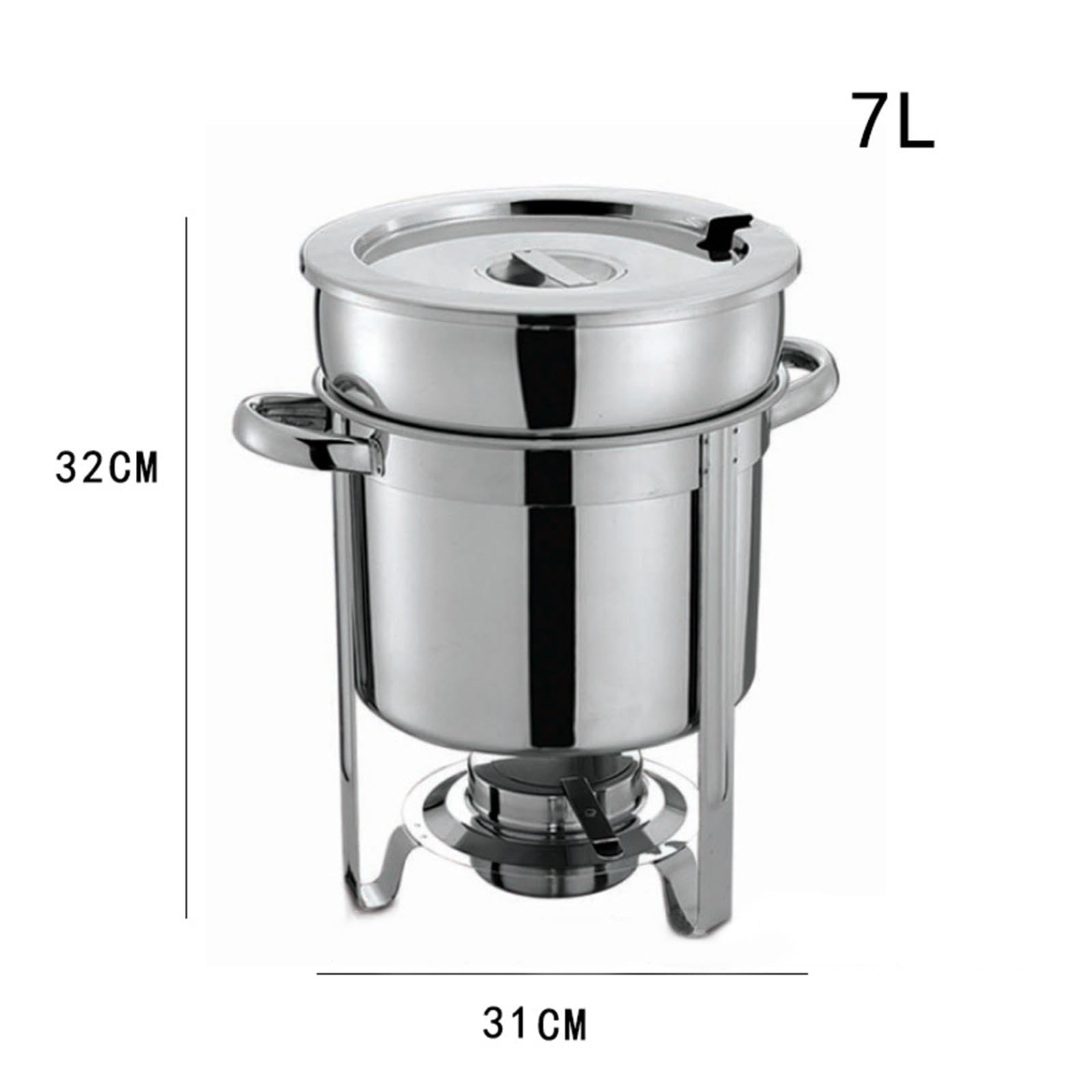 Scaldavivande in acciaio inox con coperchio e ciotole per salse, per catering e sala da pranzo