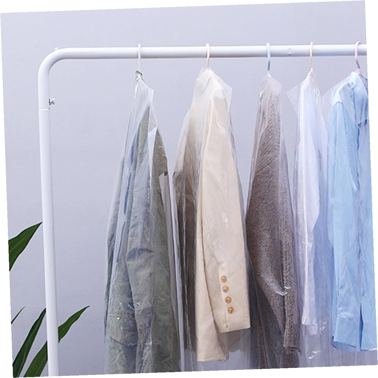 NOLITOY Fundas Para Colgar Ropa 60x150 Cm Peva Transparente 2.2 Mil Grosor Protección Antipolvo Para Abrigos y Trajes Uso Doméstico y Tintorerías Pack 50 Unidades