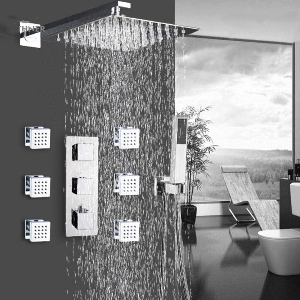 NZPOST Bathroom tatic Faucet Chrome Rain Shower Bath Faucet Bathtub Shower Mixer Tap Faucets Shower Set-1