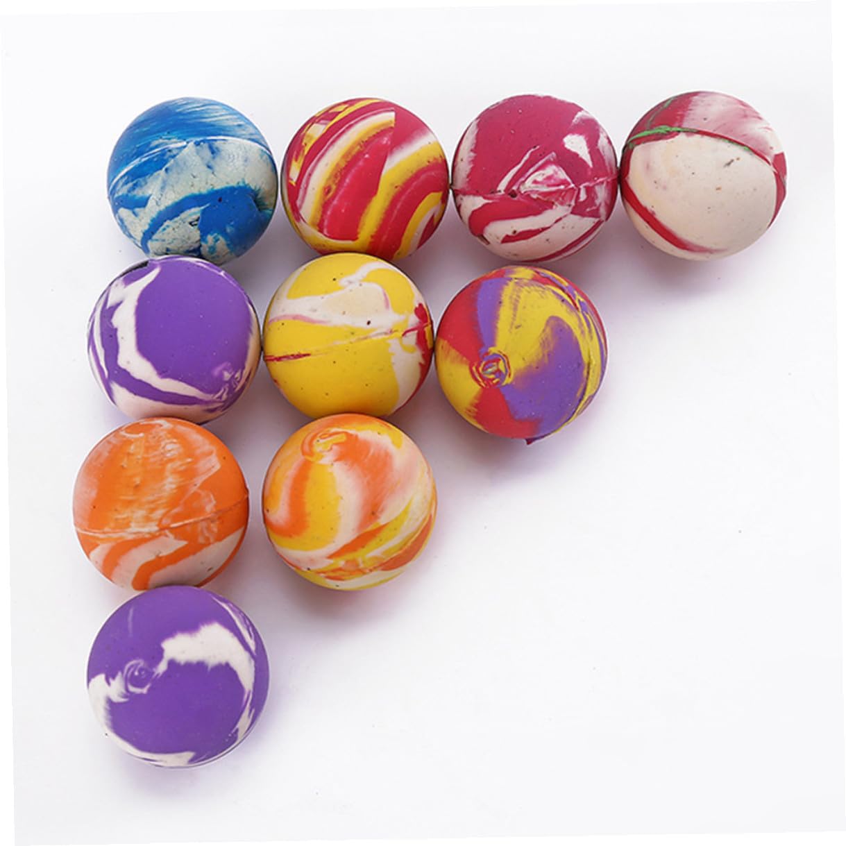 Lurrose 100 Palline di Gomma Elastiche di 32mm per Bambini, Giocattolo Creativo e Sicuro, Perfette per Giochi e Festa dei Bambini Confezione da 100 Pezzi Stili Multipli